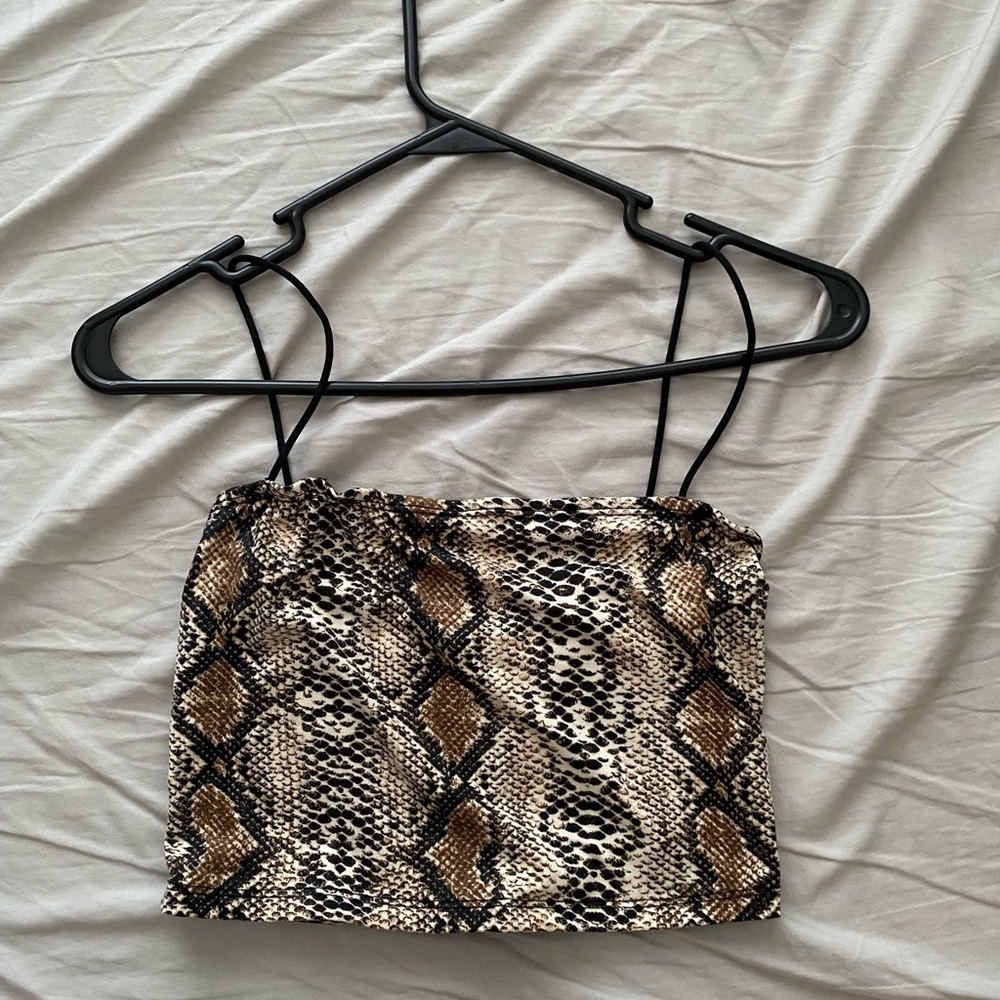 Snake patterned crop top